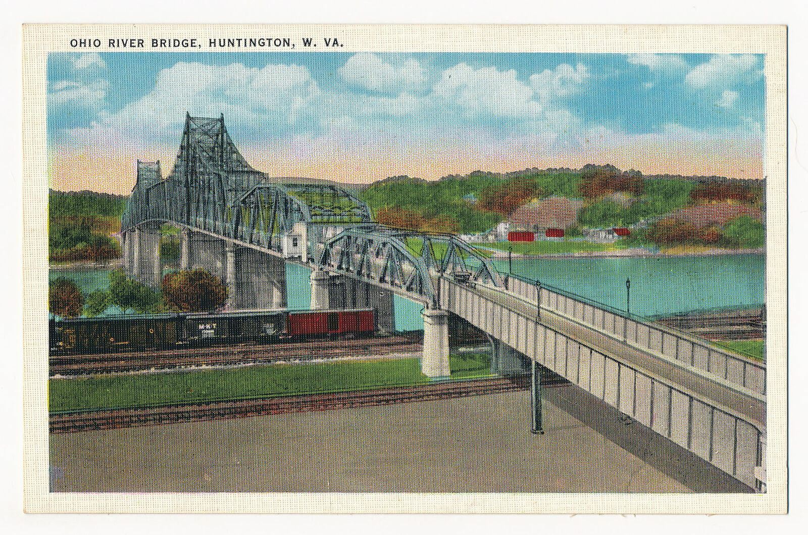 Ohio River Bridge, Huntington, West Virginia ca.1920