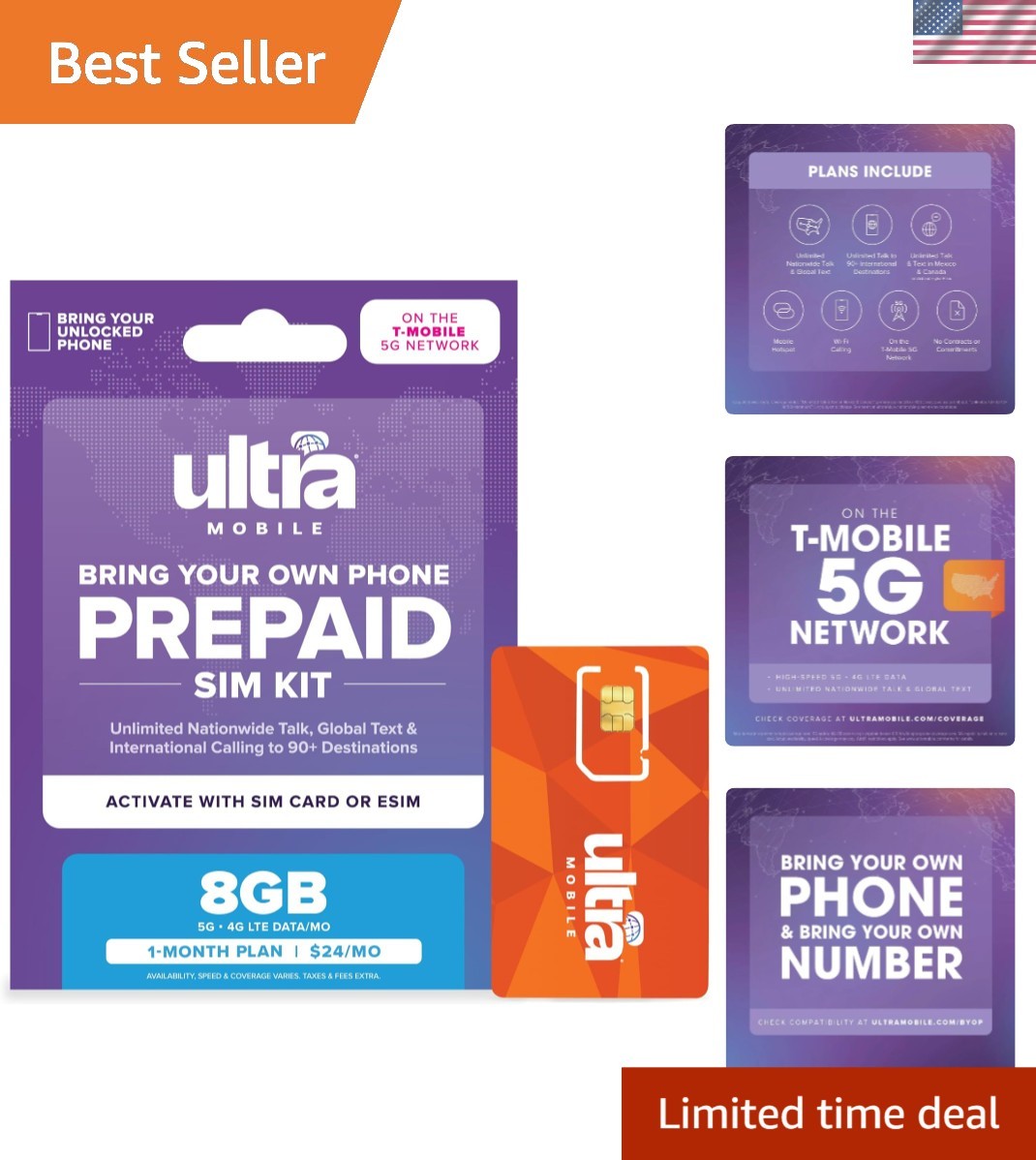 24/mo. Prepaid Phone Plan with Unlimited Talk, Text, & 8GB of 5G • 4G LTE Dat...