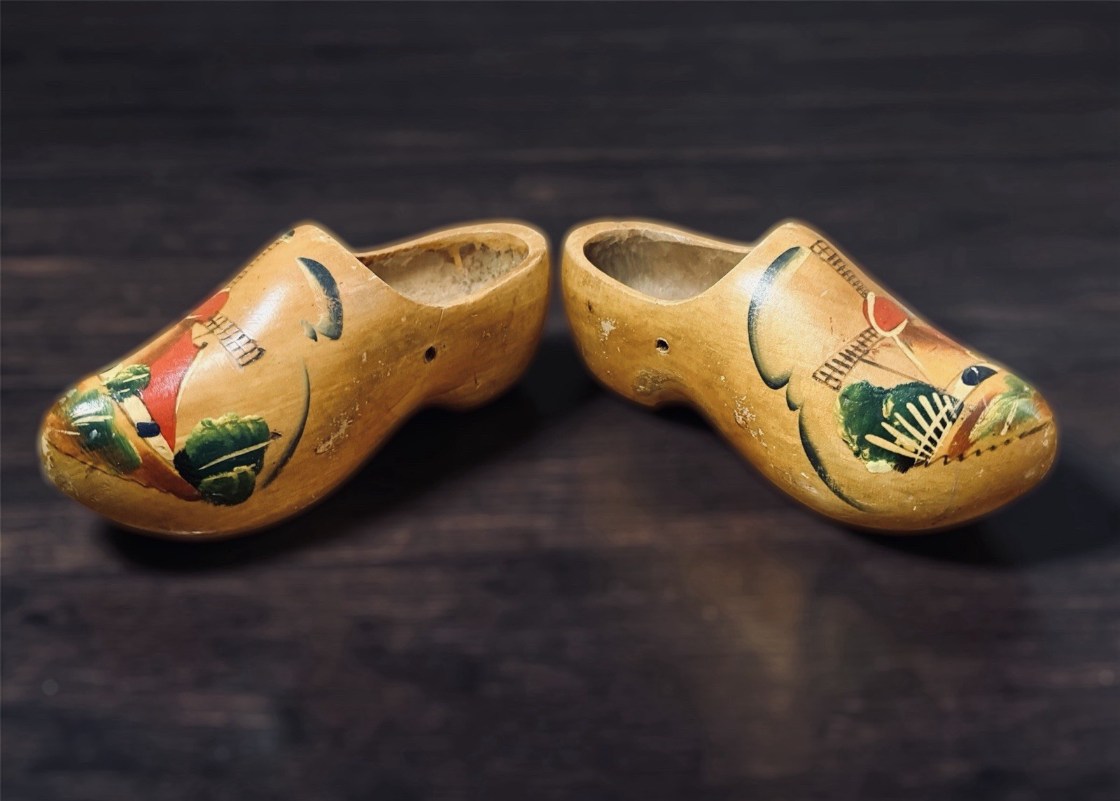 DUTCH WOODEN CLOGS MADE in HOLLAND HAND CARVED Hand Painted TRADITIONAL SHOES