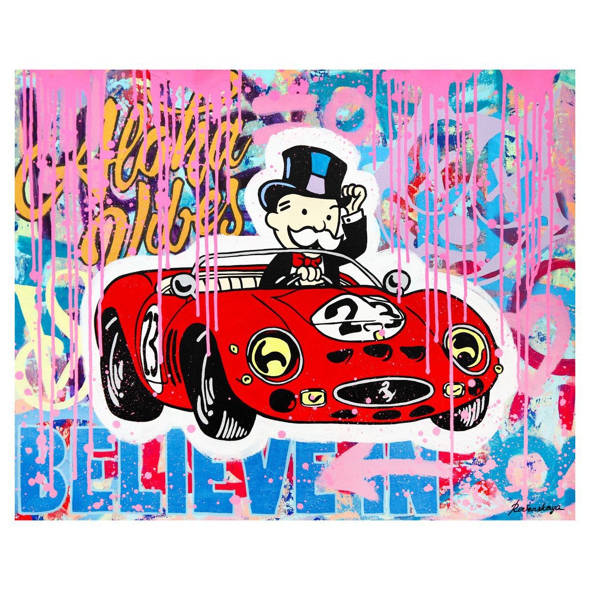 Nastya Rovenskaya- Original Oil on Canvas "Speed of Success"