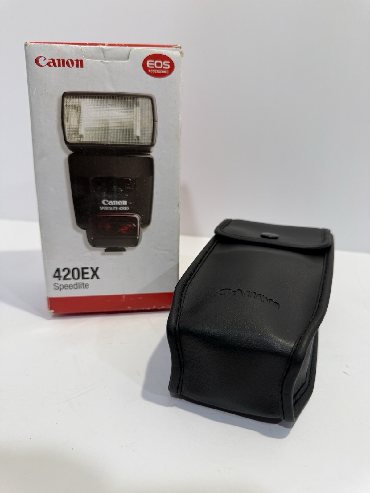 Canon Speedlite 420EX Shoe Mount Flash E-TTL Swivel Pilot for EOS w/ Case & Box
