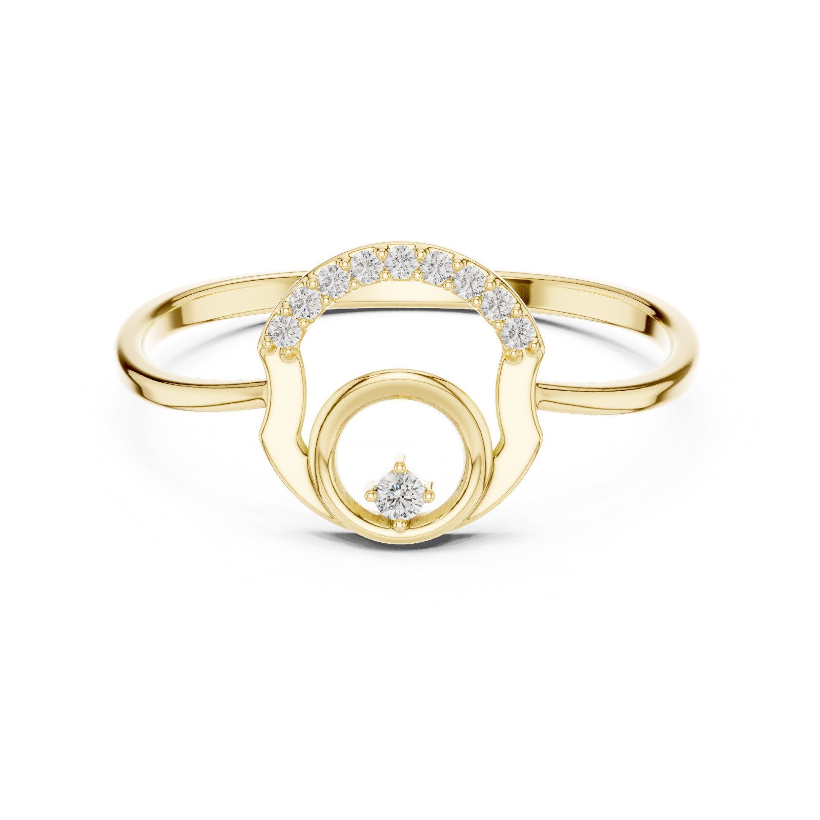 Natural Round Cut Diamond Ring Women Wedding Bridal Jewelry Gift 14K Gold Over