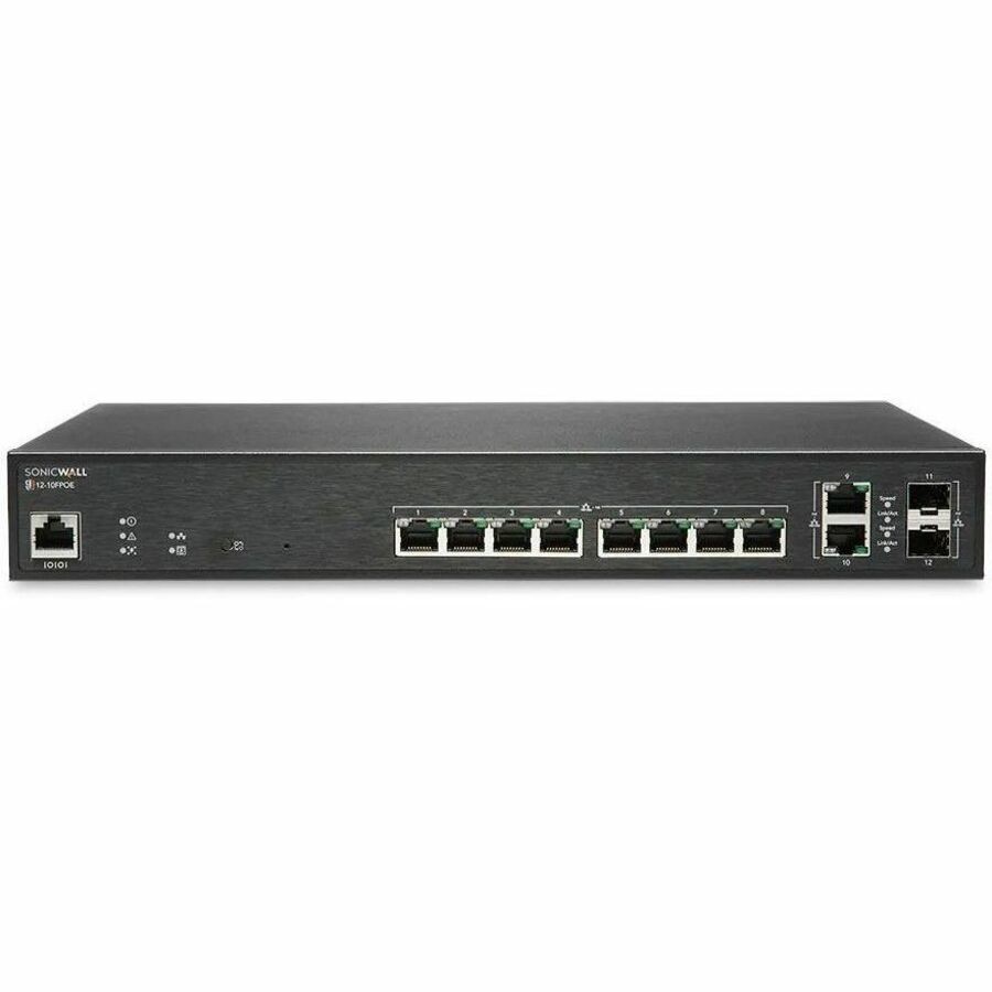 SonicWall 10 Port & 2 SFP Port Ethernet Switch 3yr Dynamic Support 02SSC8371