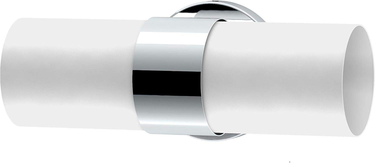 Gatco 1633 Glam Double Sconce Chrome Frosted Glass Cylinder Bathroom Vanity