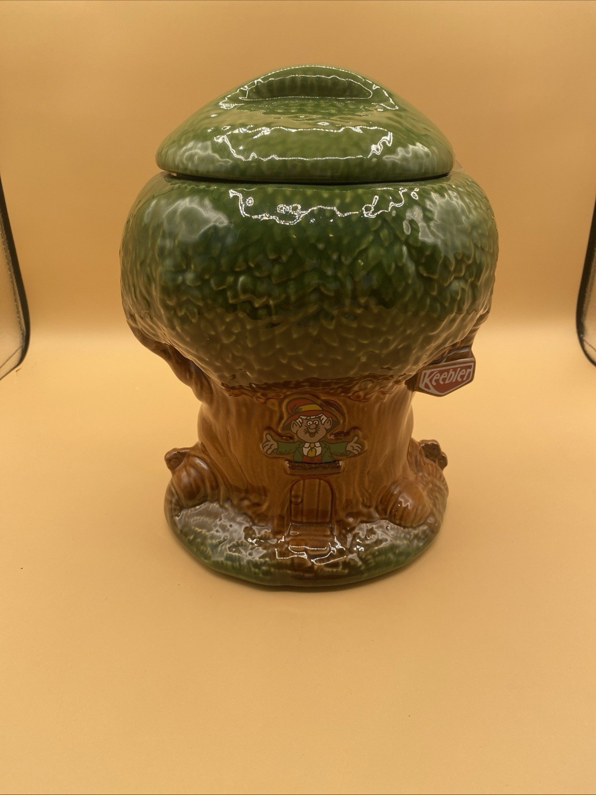 Vintage Keebler Elf Cookie Jar Tree House Kitchen Storage Ceramic USA 80’s 10”
