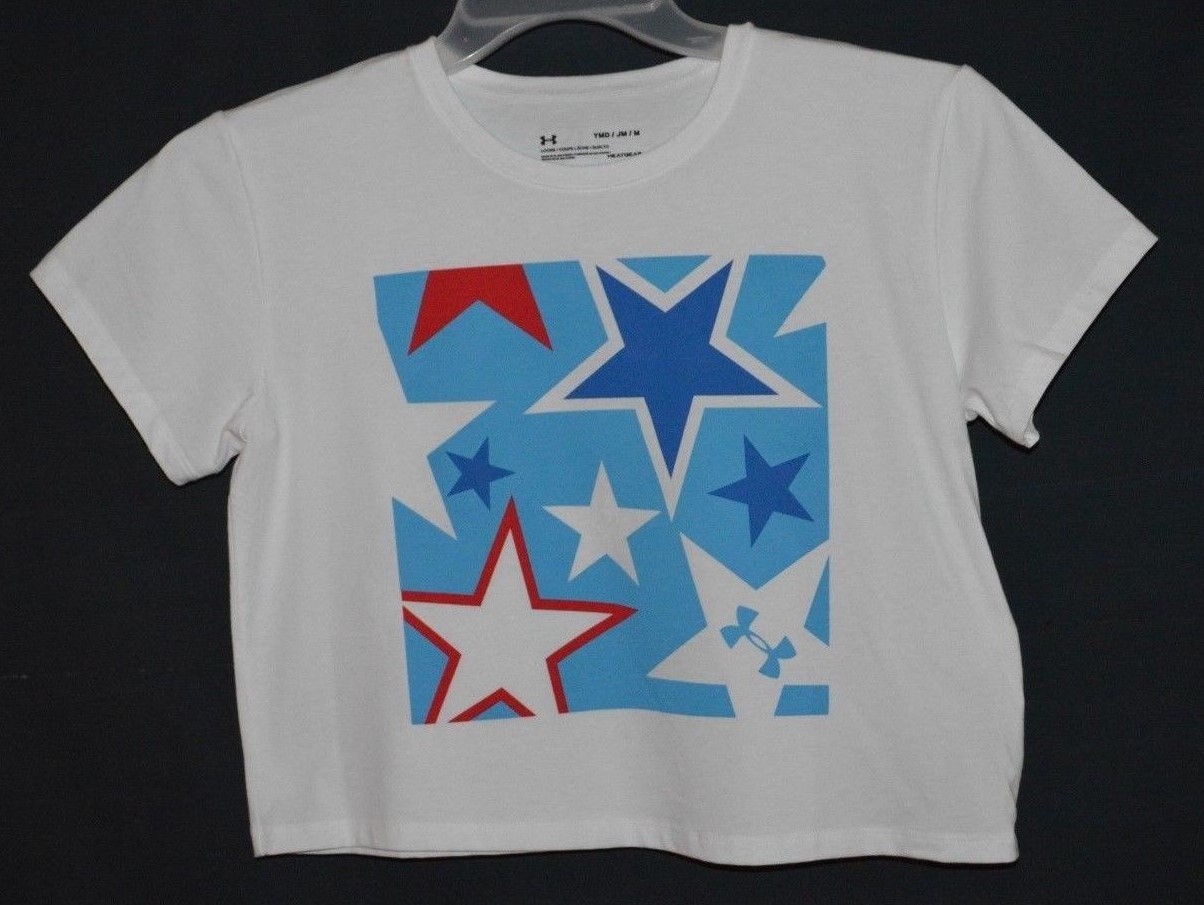 Under Armour Youth Girls Stars Graphic T-shirt Top Size Medium