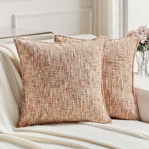  Decorative Throw Pillow Covers 18x18 Inch Set of 18" x 18" (Pack of 2) Rust