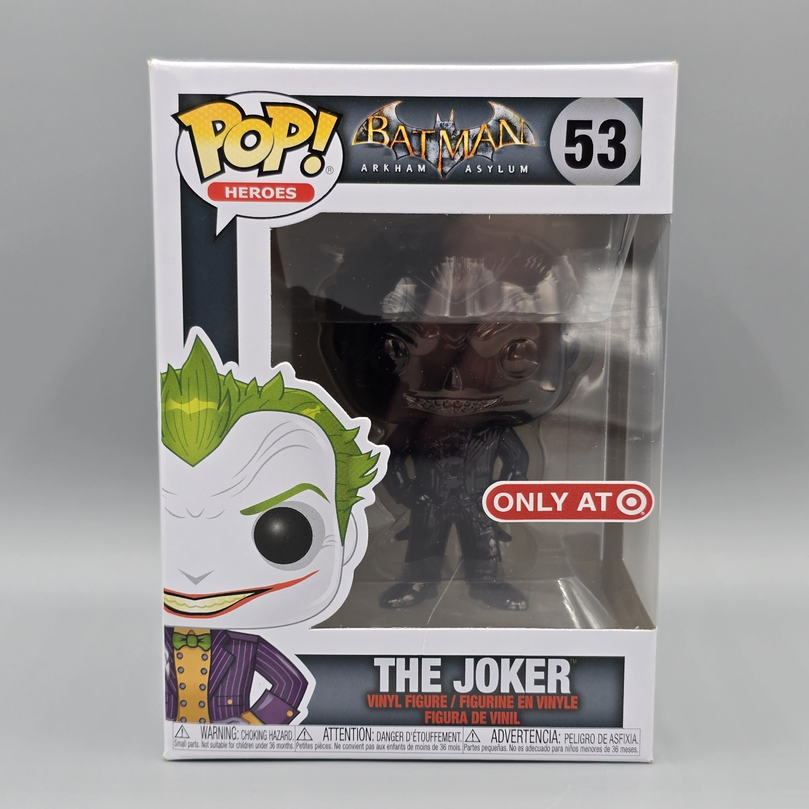 Funko Pop! DC Batman Arkham Asylum Black Chrome The Joker #53 Target Exclusive