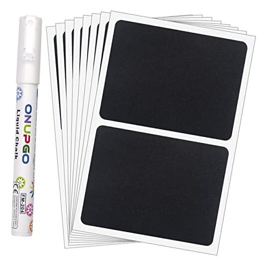  Chalkboard Labels (48 Pack), Reusable Blackboard 4" x 3" 48 Pack Rectangles