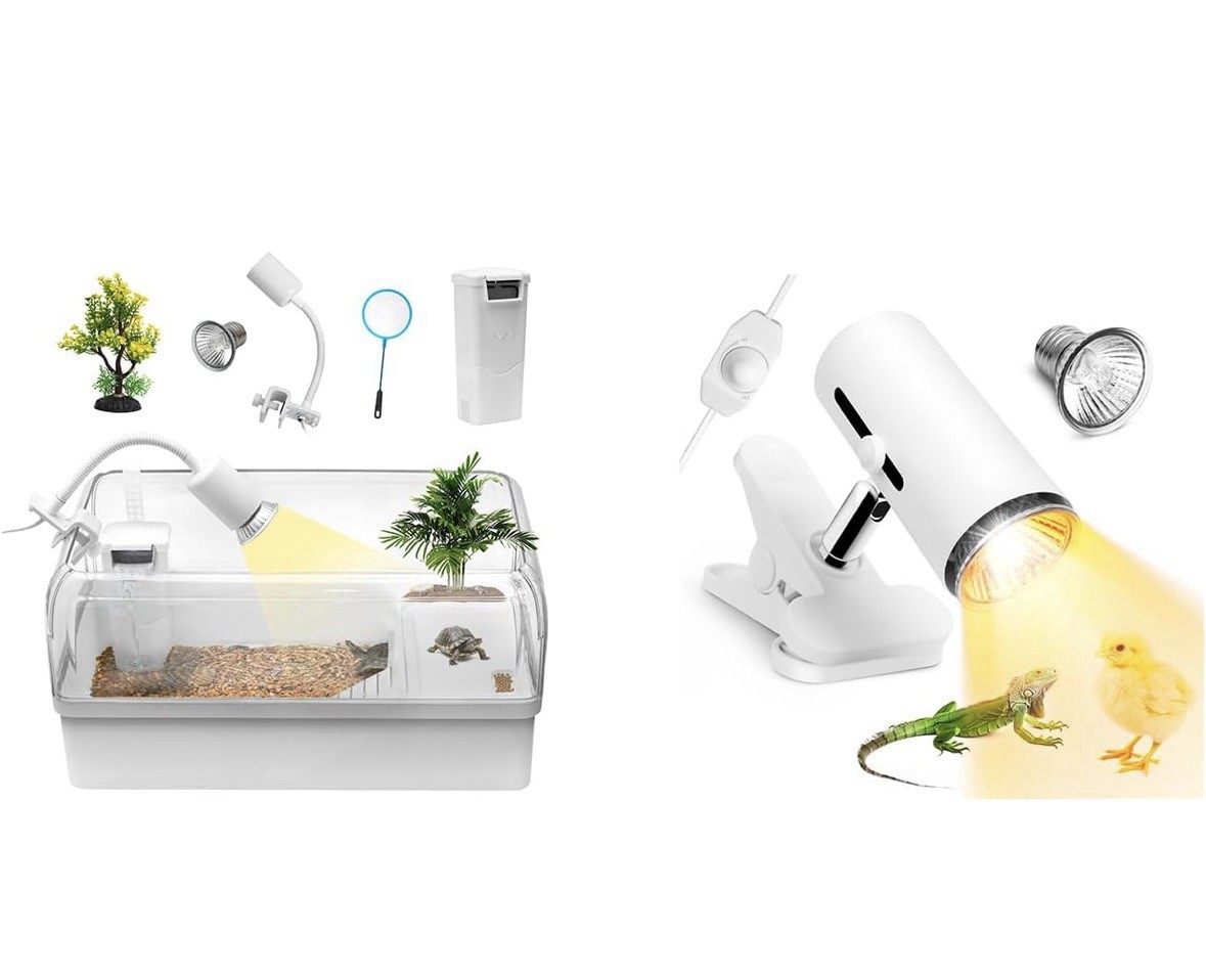 Turtle Reptiles Tank Habitat Kit Aquatic Tortoise Starter Enclosure with Hideout