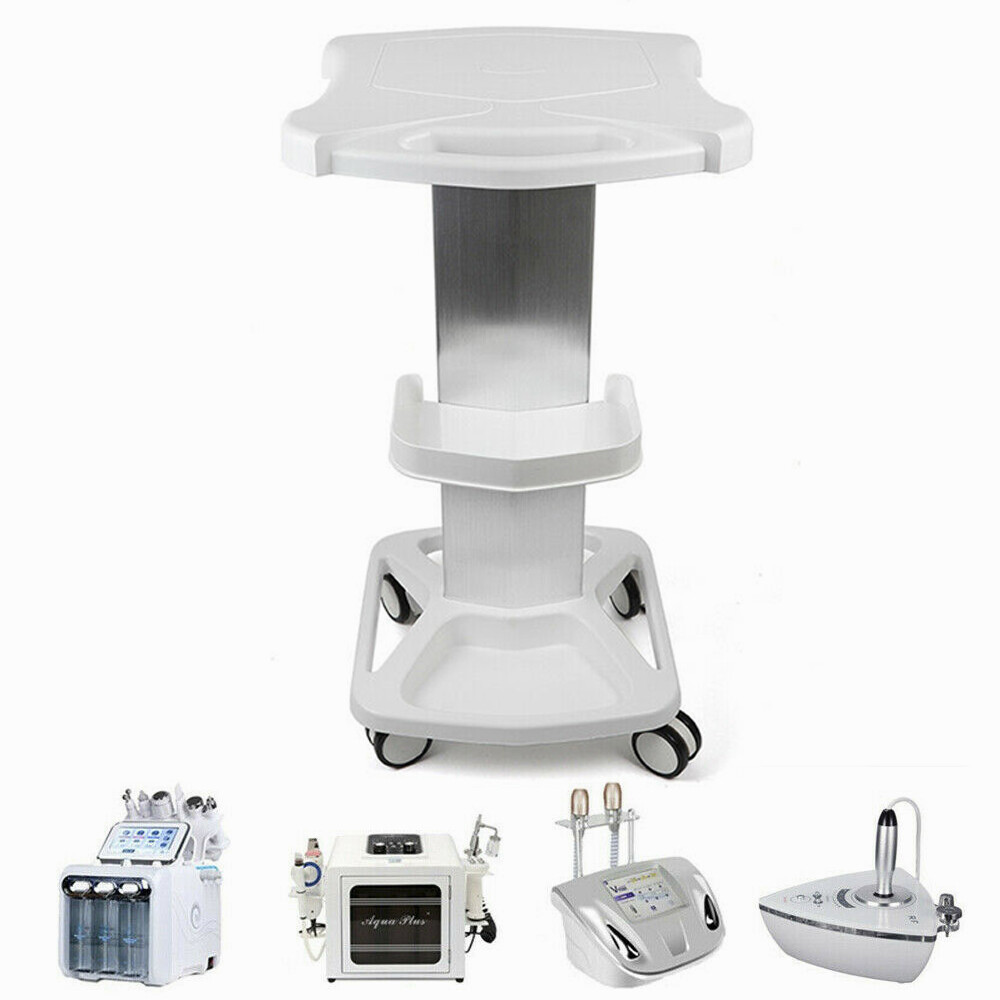 Beauty Salon Stand Rolling Cart SPA Beauty Machine Holder Trolley 3 Tier 4Wheels