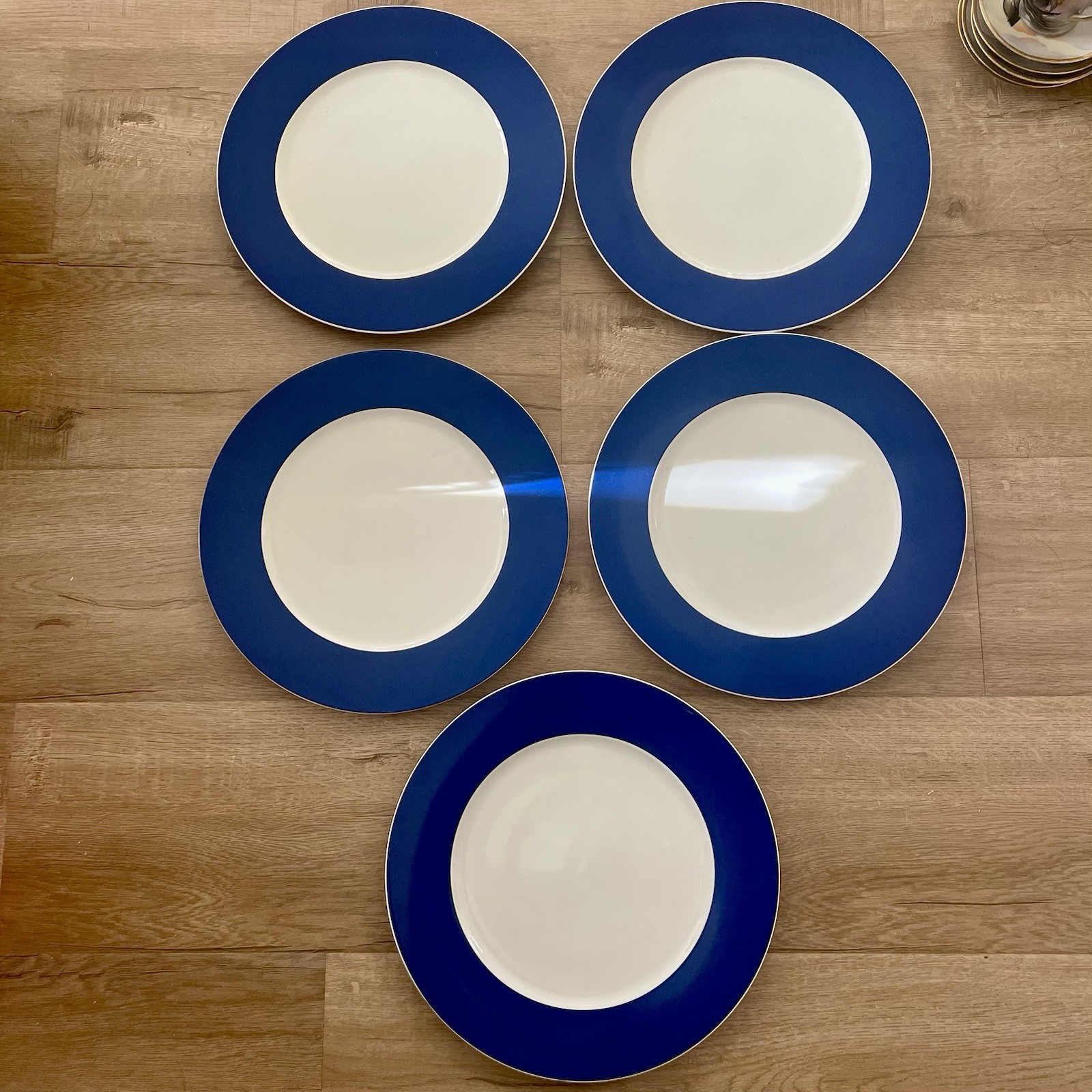5 PCs NWT Villeroy & Boch Indian Blue Service Plate (Charger) 12”, Discontinued