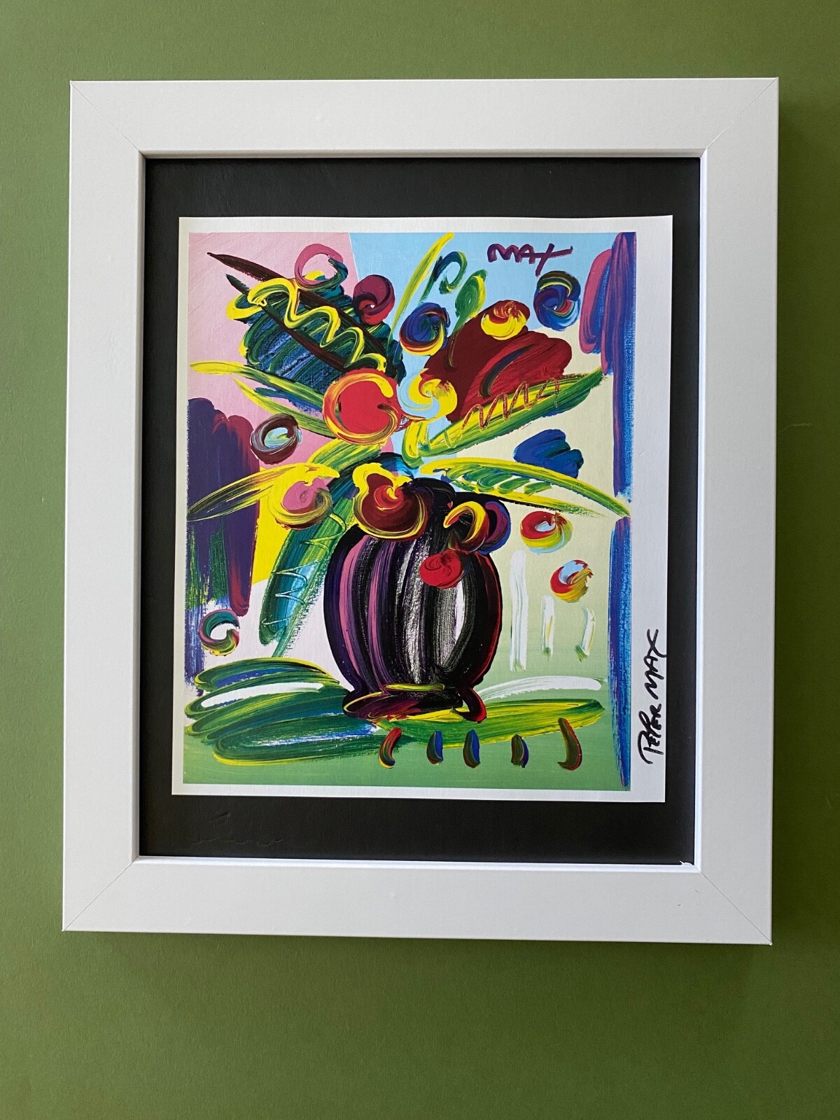 PETER MAX + BEAUTIFUL +  SIGNED PRINT  + NEW FRAME