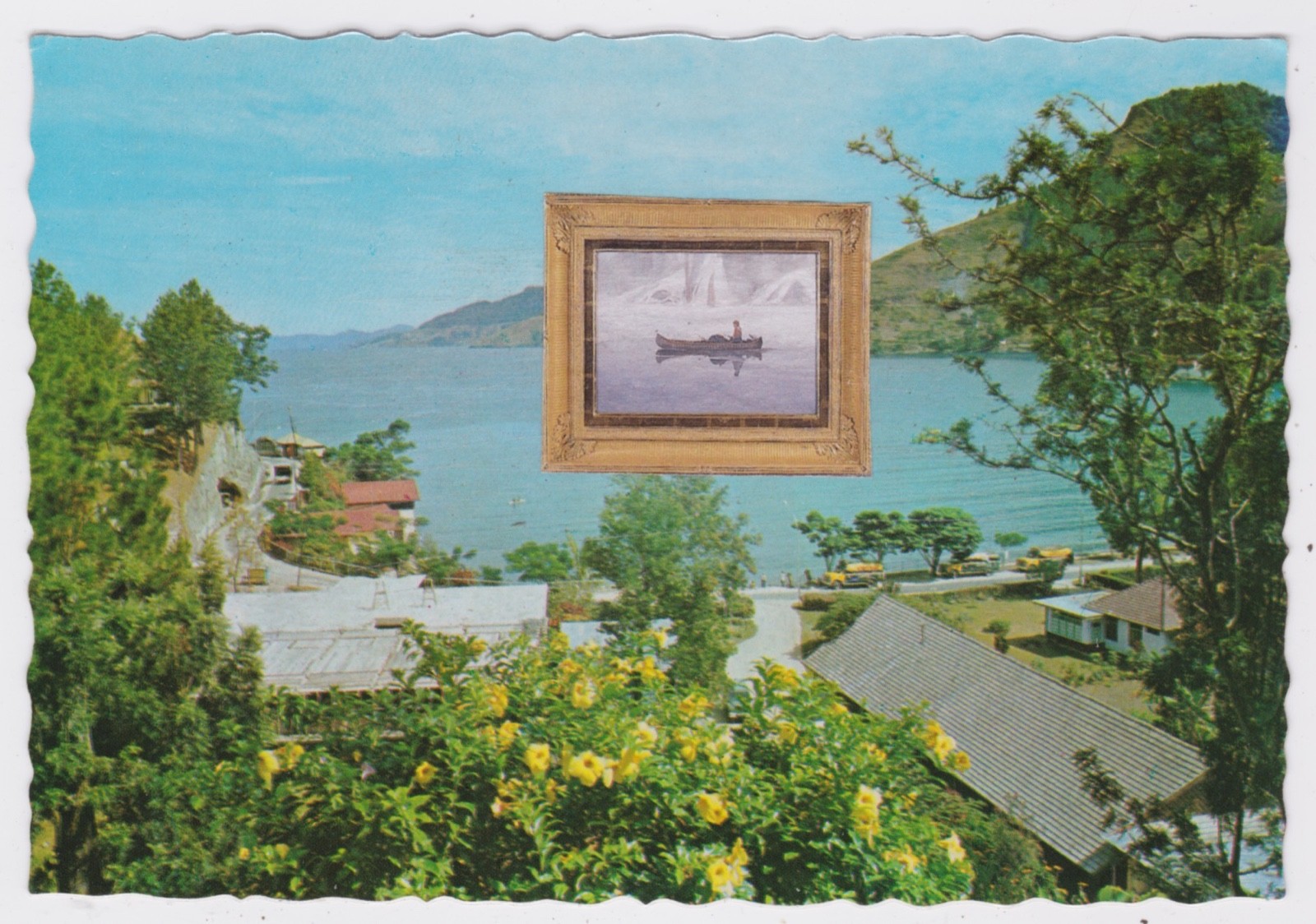 Mail Art David Greenberger "Solitary Boater" original collaged postcard 2023