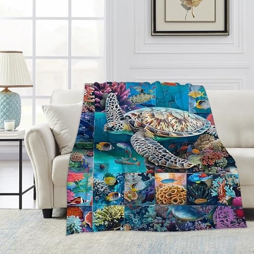 Blanket Colorful Sea Turtle Lightweight 50*60 Colorful Sea Turtle Coral Reef