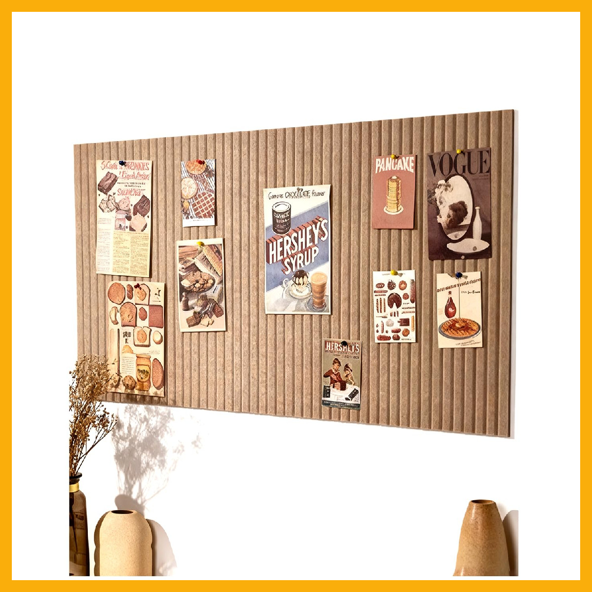 rokeblau 48x32" Large Felt Bulletin Pin Board 0.35" Thick Wall Display Board