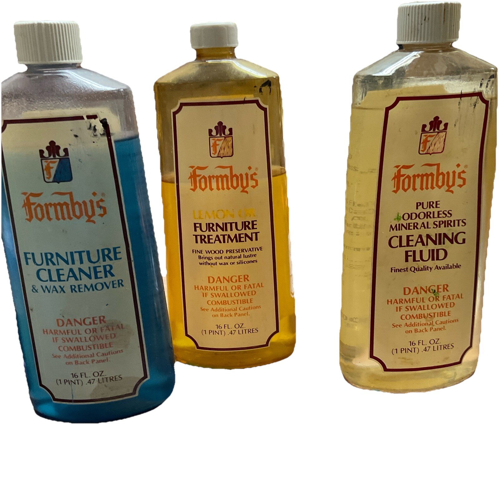 Formby’s Cleaning Fluid, Lemon Oil,and Furniture Cleaning. Lot. All Full