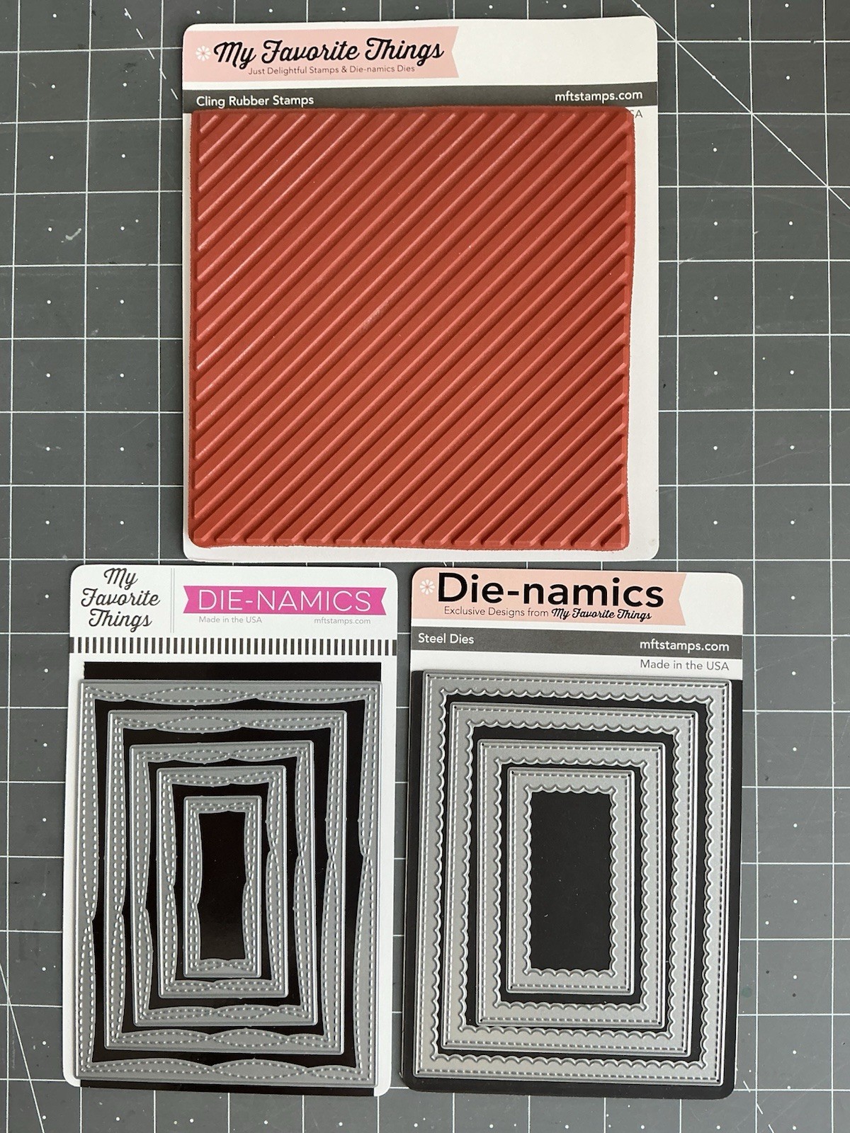 MFT Stripe Background Stamp & Nesting Frame Dies