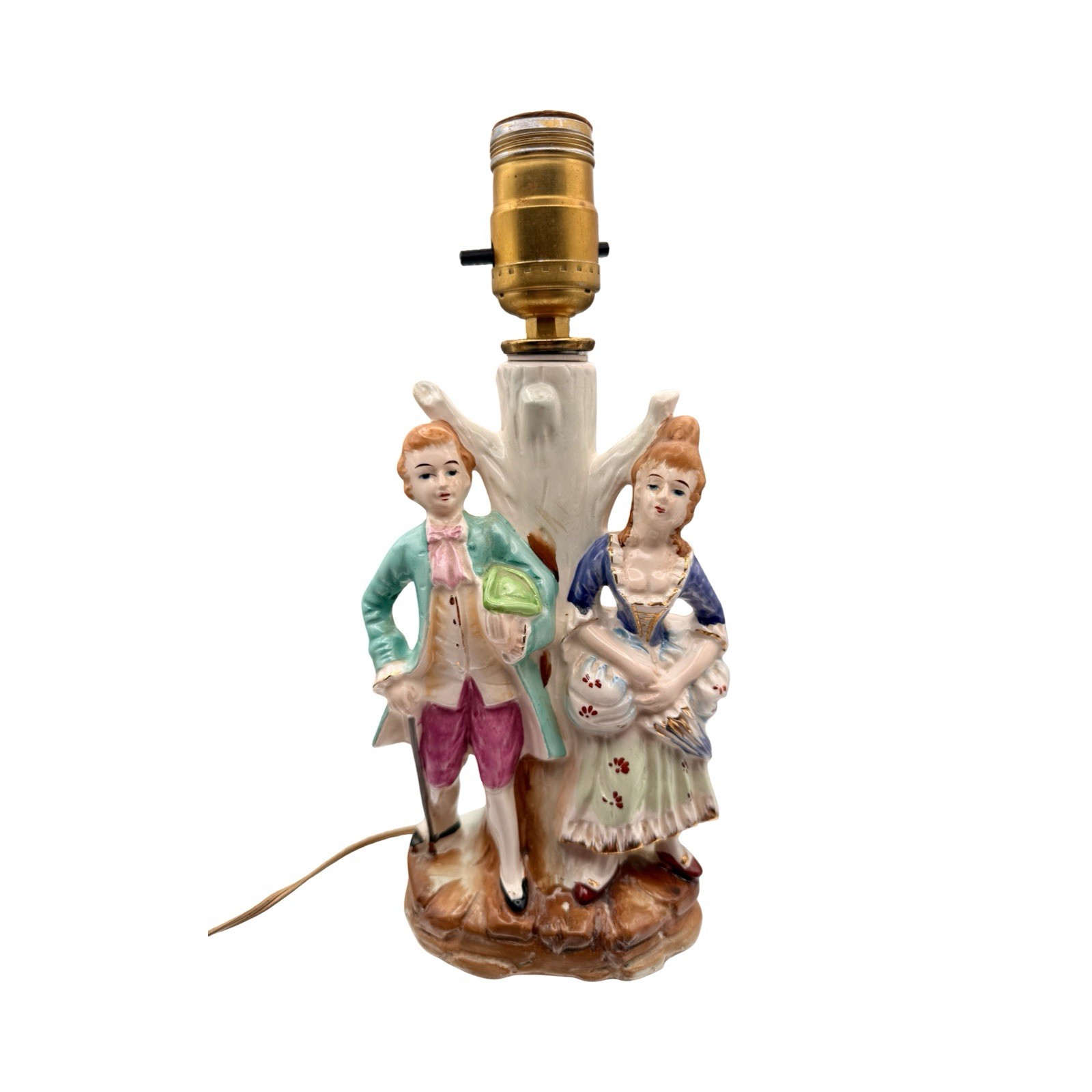 Rare Antique Porcelain Victorian Table Lamp Made in Japan Occupied Era (TESTED)