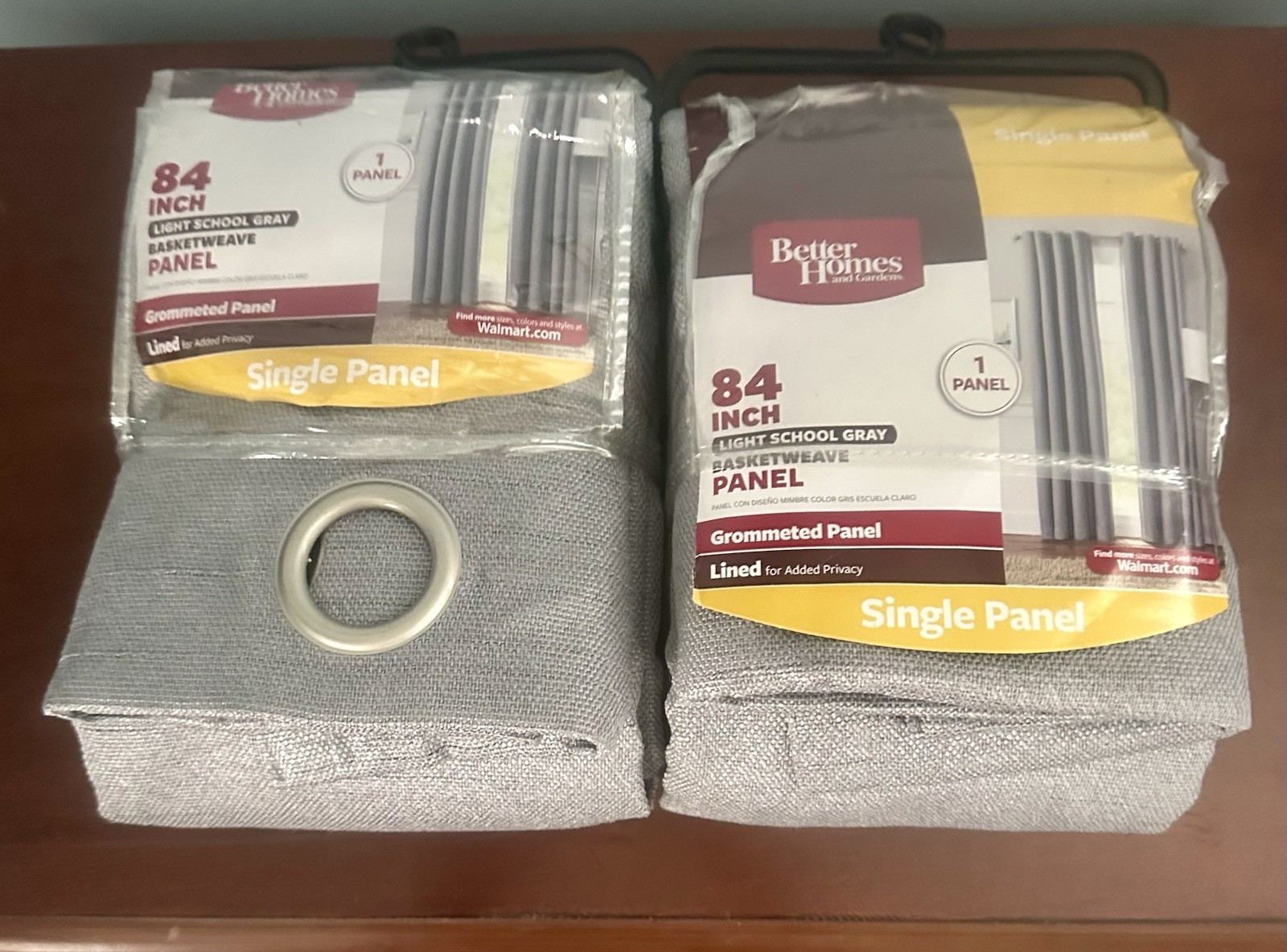 Better Home & Gardens Light School Gray Basketweave Panels 50 in W x 84 in L NEW