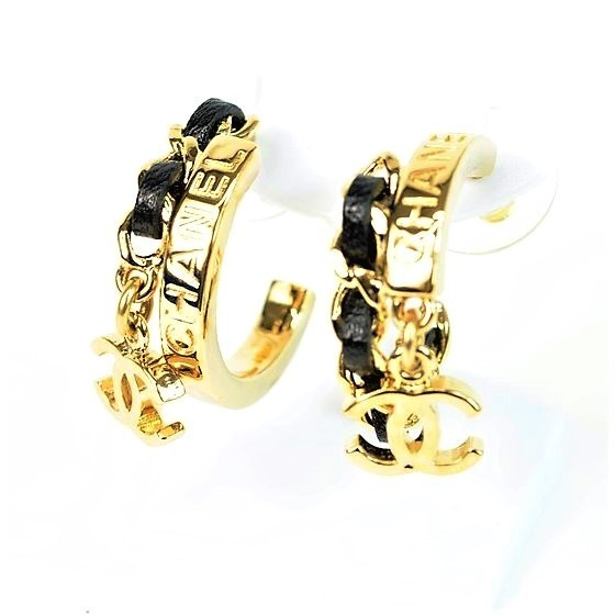 CHANEL Earrings Coco Mark Hoop B22