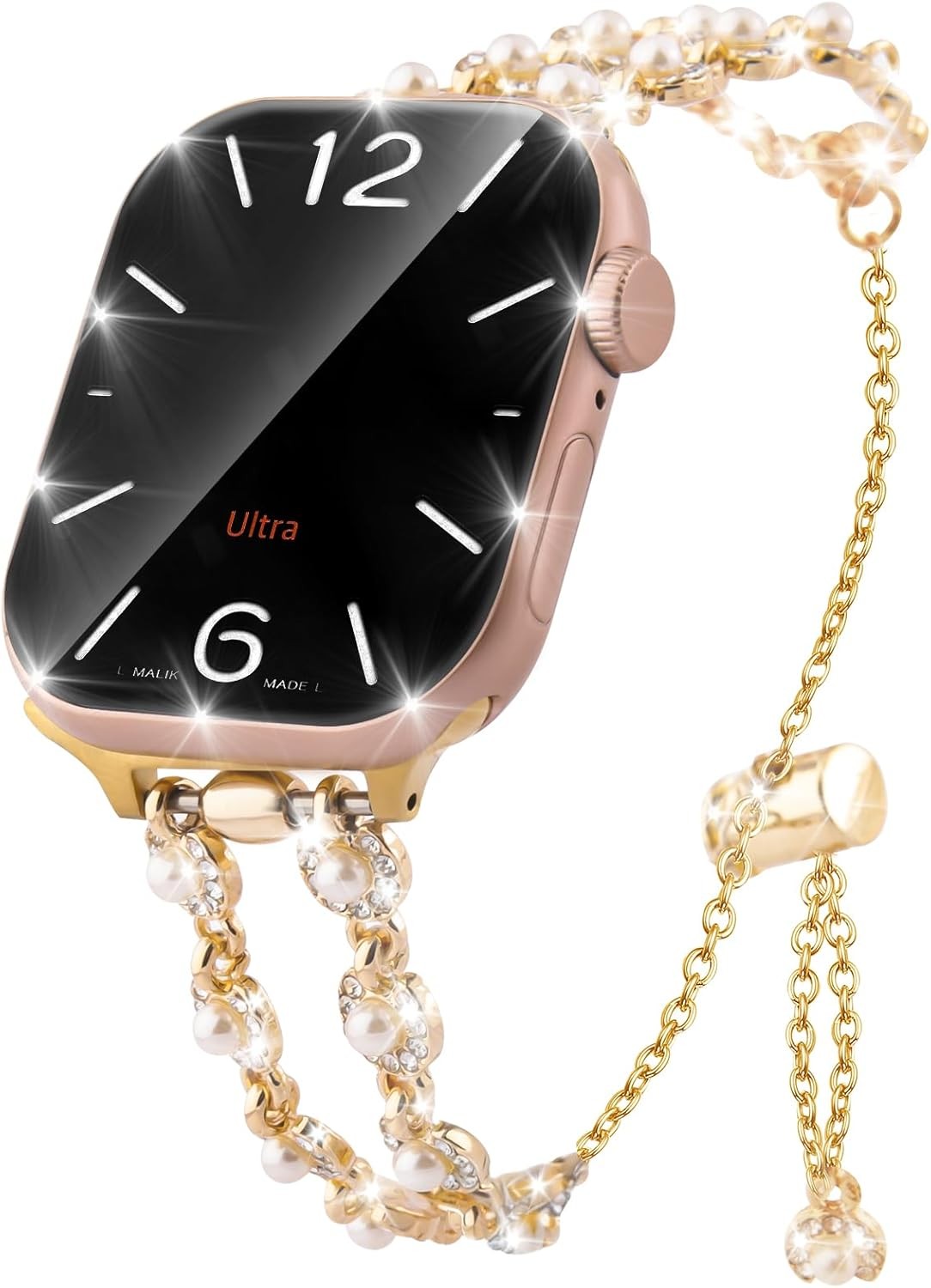 Rhinestone Metal Strap Compatible with Apple Watch Ultra/Series 38mm 40mm