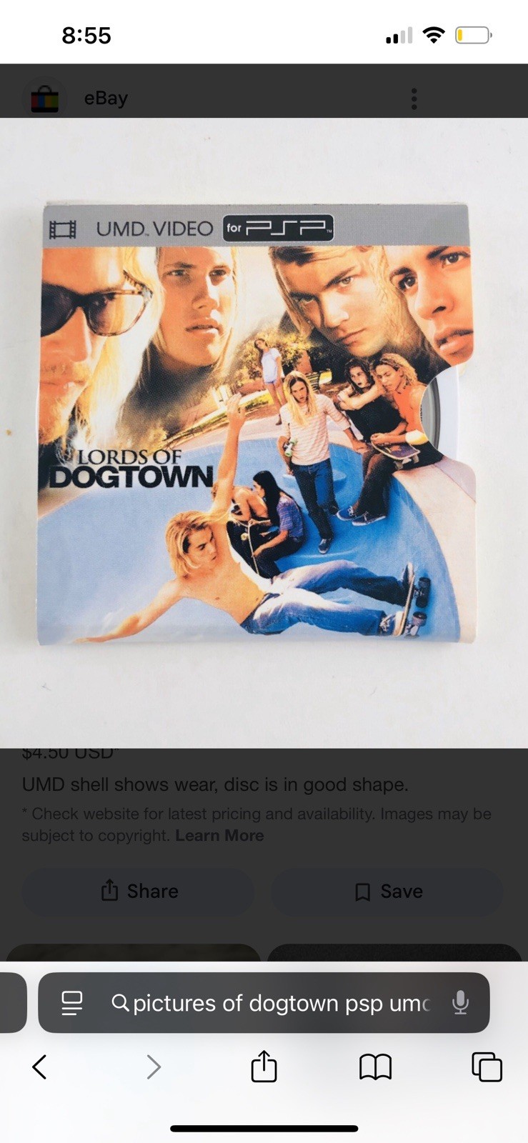 Lords of Dogtown UMD for PSP Drama Sports PG-13 2005 DVD: 1 Skateboarding Film
