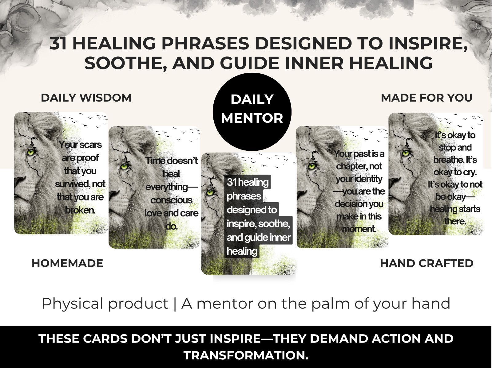 31 Healing Phrases designed to inspire, soothe & guide inner healing cards