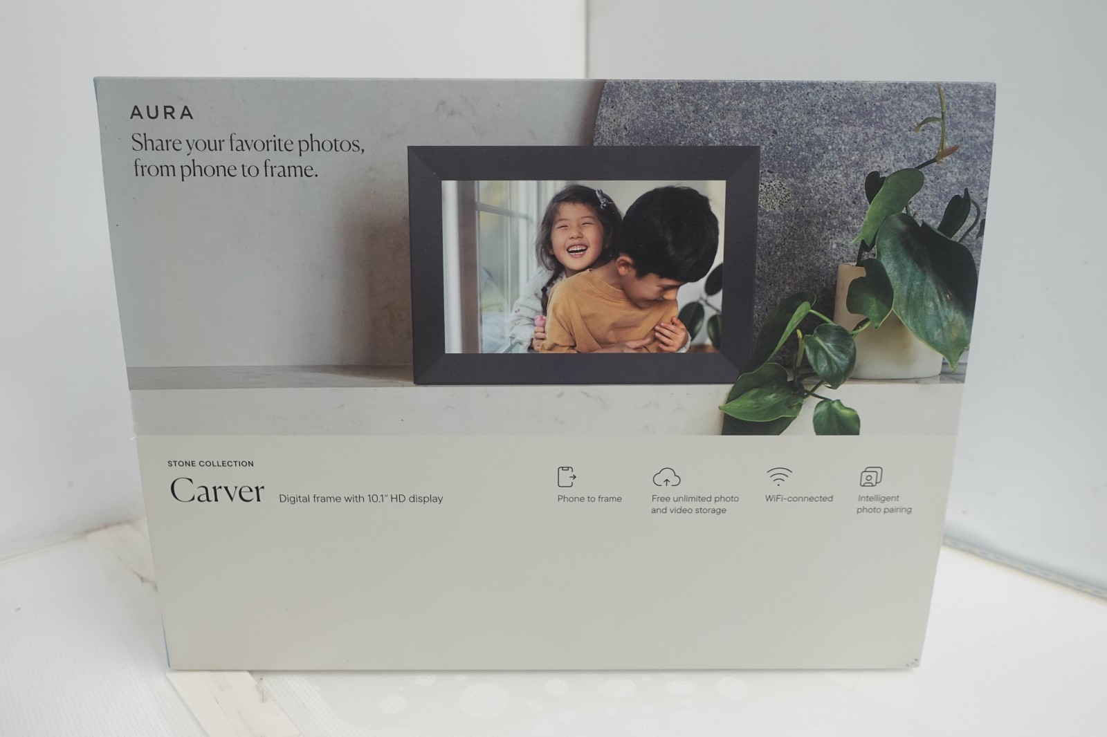 Aura Carver Mat 10.1" Picture Frame, Clay with Paper Mat, Model: AF903-MWHT