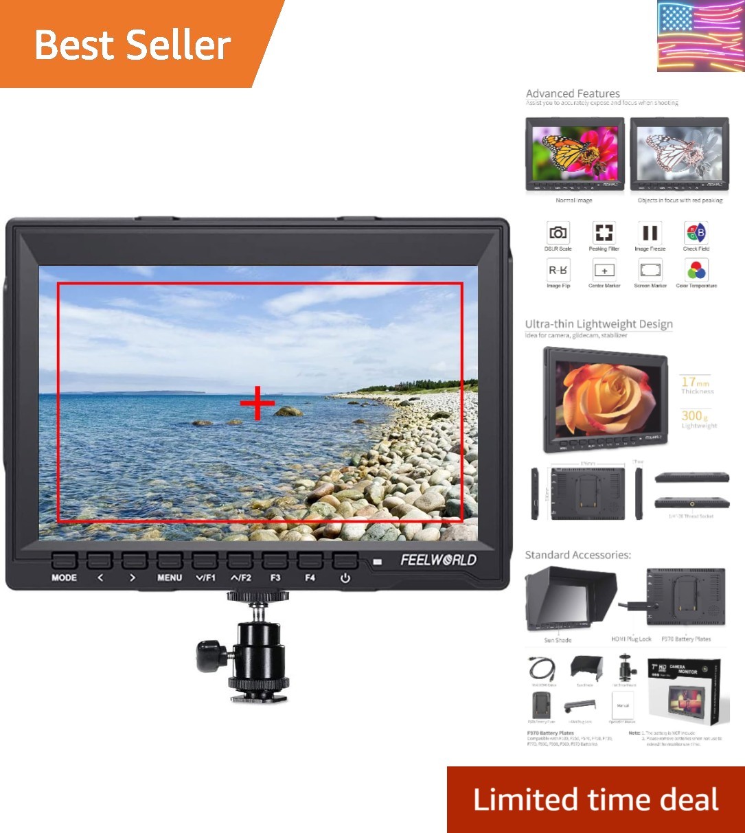 Advanced FW759 7" HD Field Monitor | 450nit Brightness & Peaking Focus