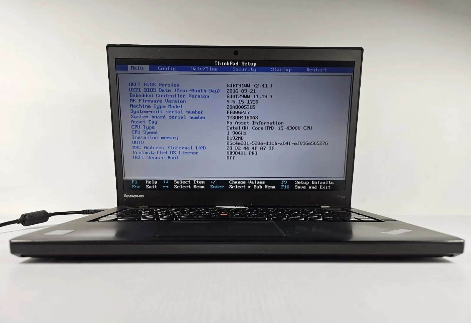 LENOVO ThinkPad T440s i5-4300u 1.9GHz 8GB NO HDD  Laptop