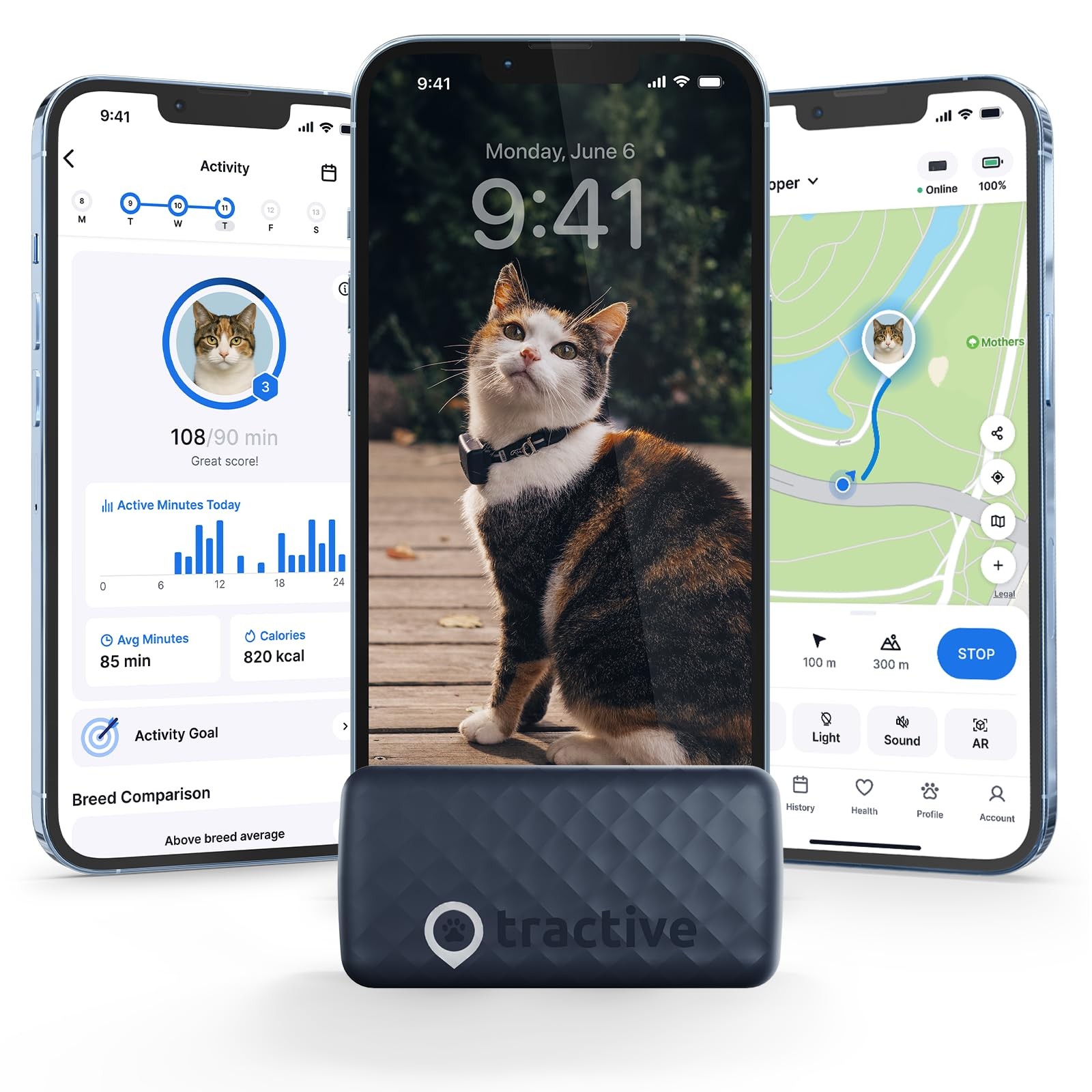Smart Cat GPS Tracker | Subscription Required | Real-Time Location & Wellness