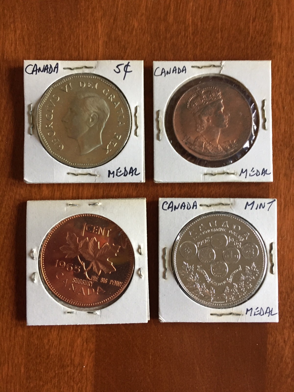 CANADA COMMEMORATIVE MEDAL LOT 1950s 1960s  BIG PENNY NICKEL  QEII  COMM DOLLARS