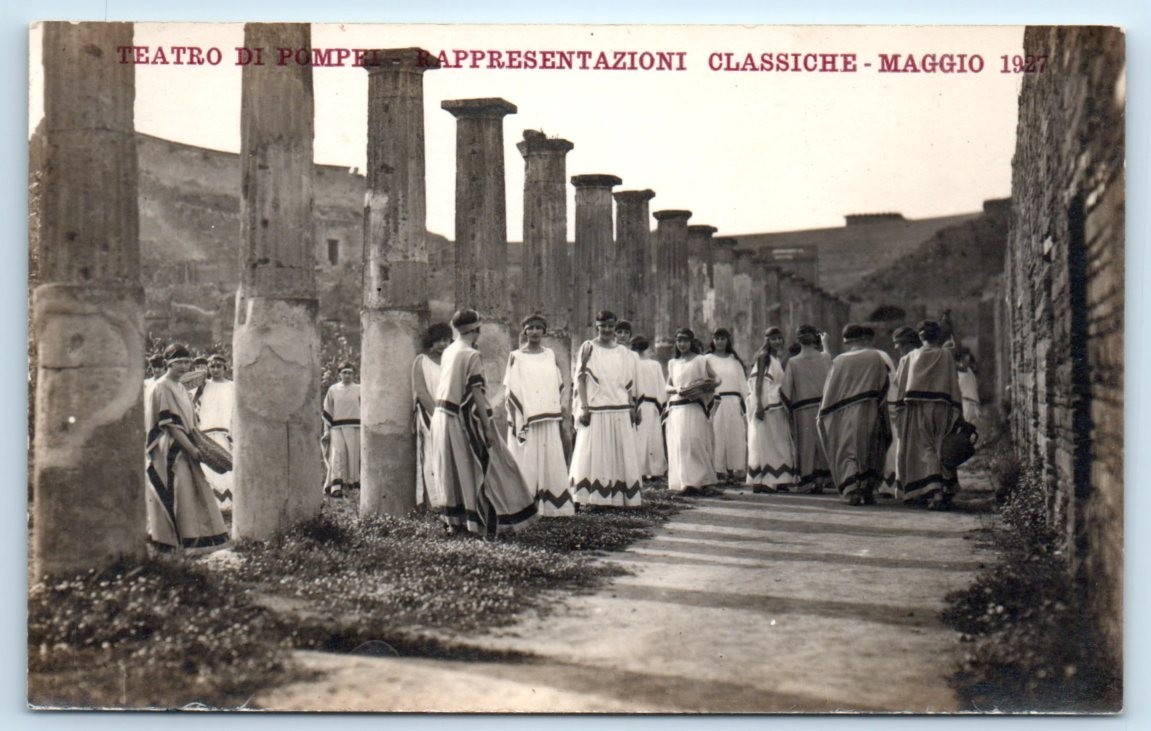 RPPC Great Theatre of Pompei 1927 - Pompei ITALY Postcard