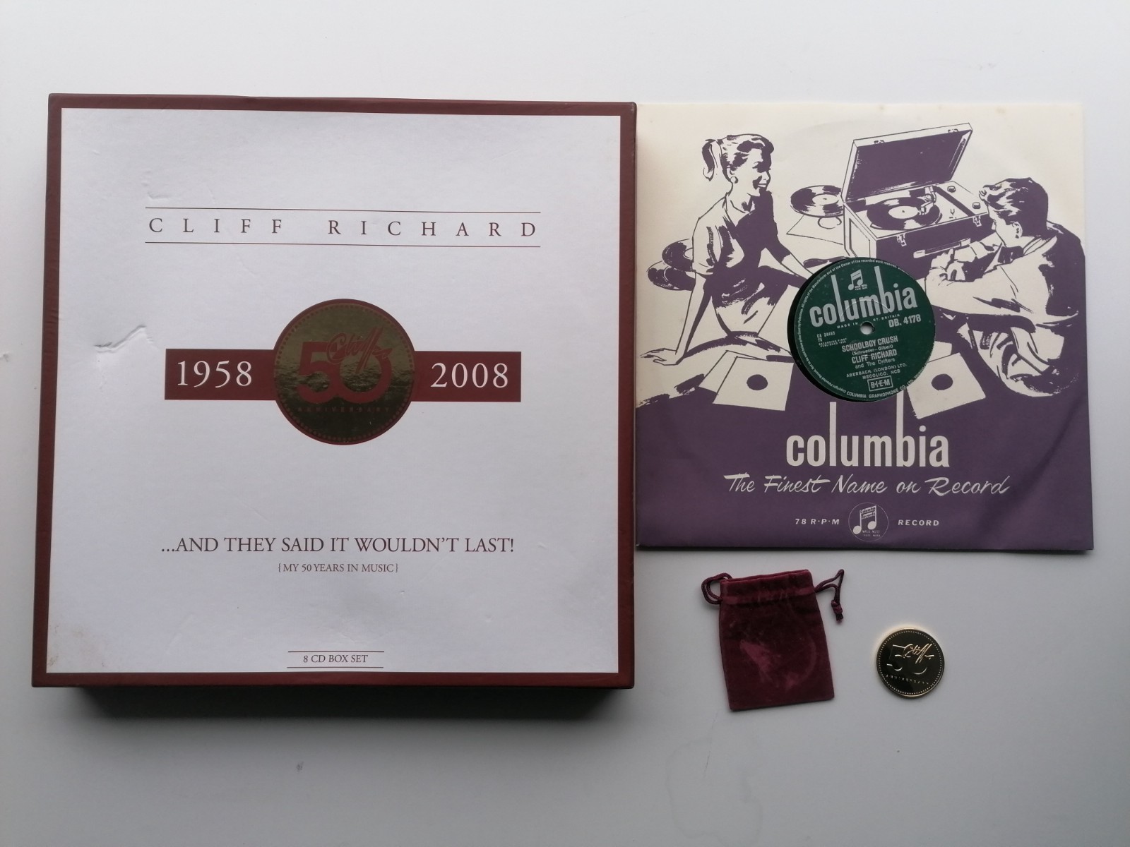 CLIFF RICHARD AND THEY SAID IT WOULDN'T LAST  8 CD BOX  & PROMO CD  & 78 MOVE IT