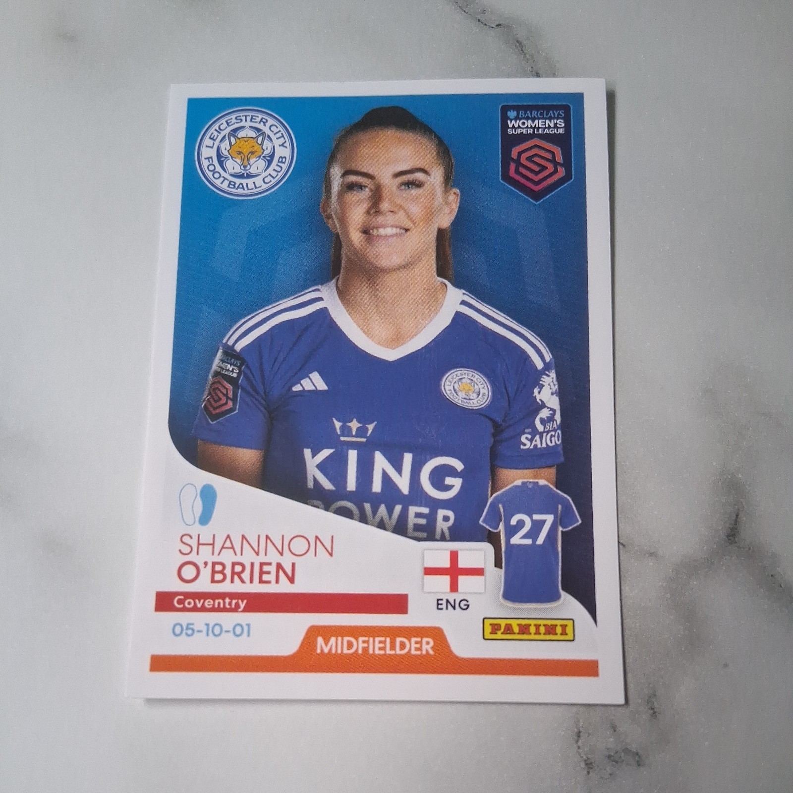 SHANNON O'BRIEN no.175 WOMENS SUPER LEAGUE 2024 PANINI STICKER 