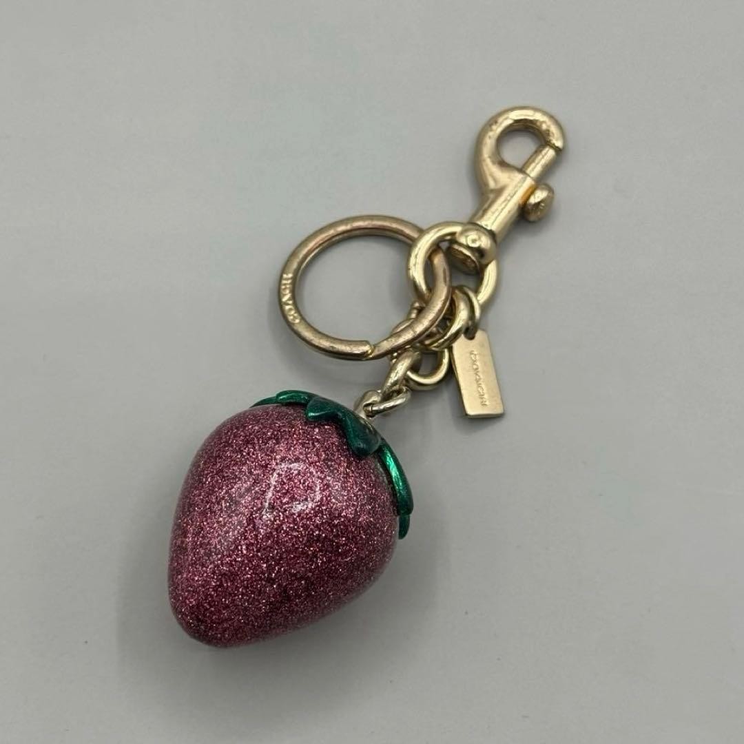 Coach strawberry glitter keychain charm