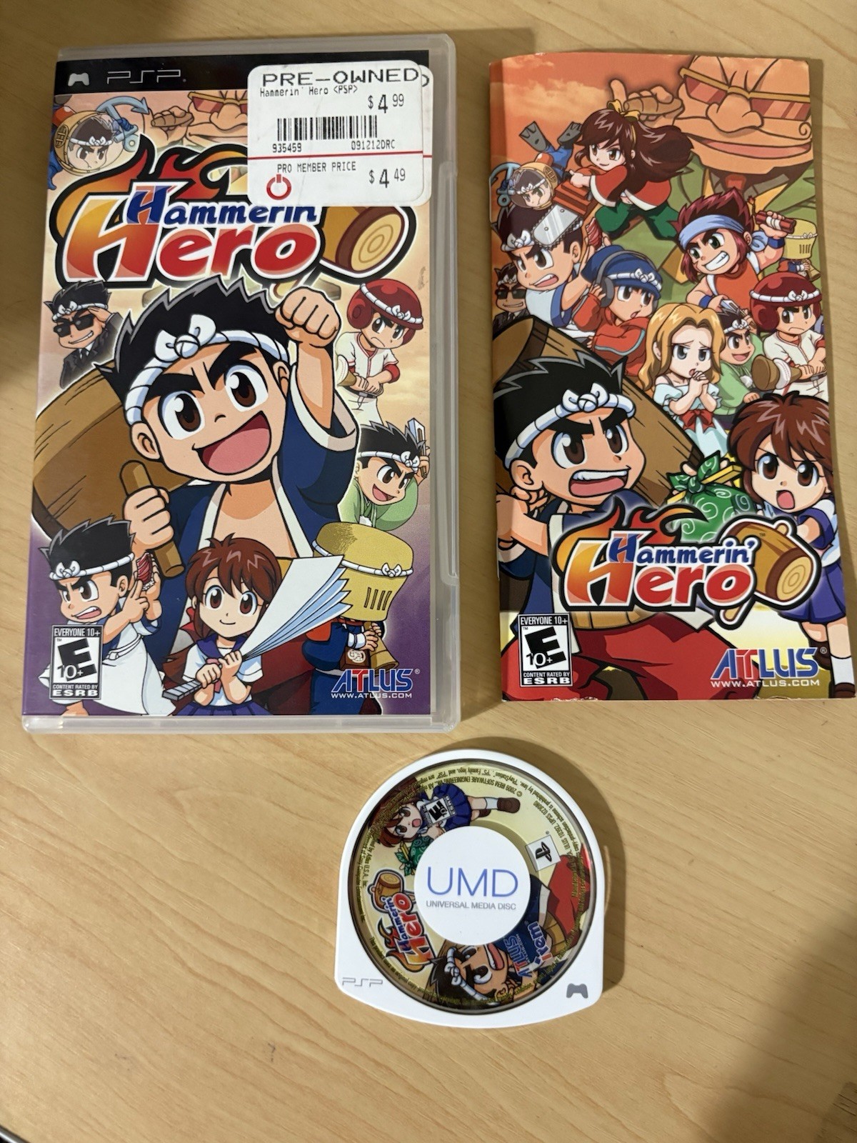 Hammerin' Hero Atlus PSP Complete CIB with Manual