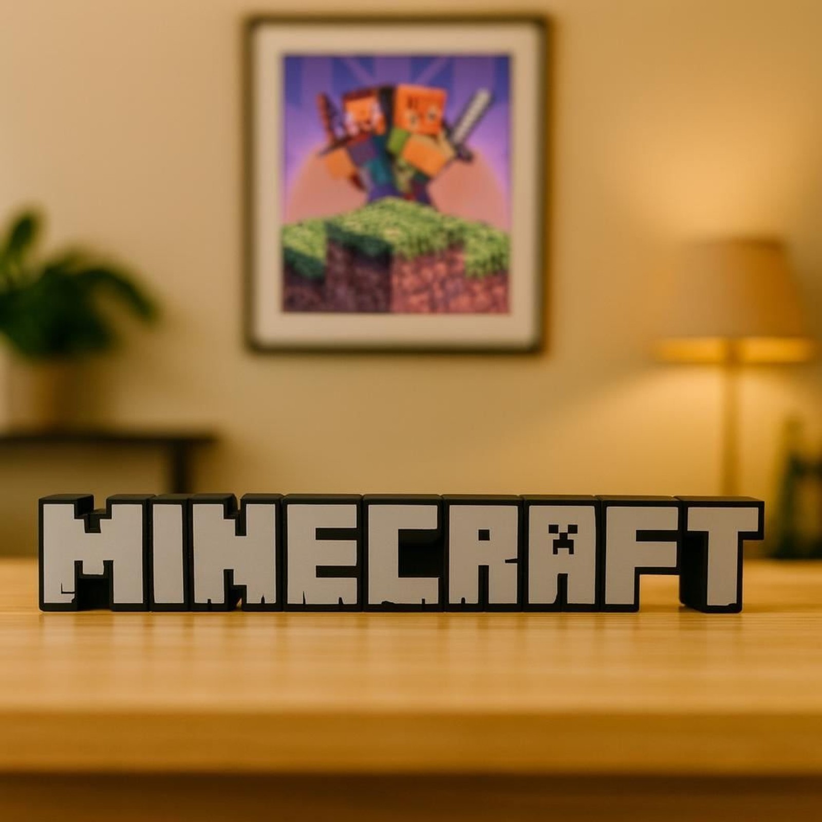 3D Printed Pixel Logo Decor | Gaming shelf & Desk Display