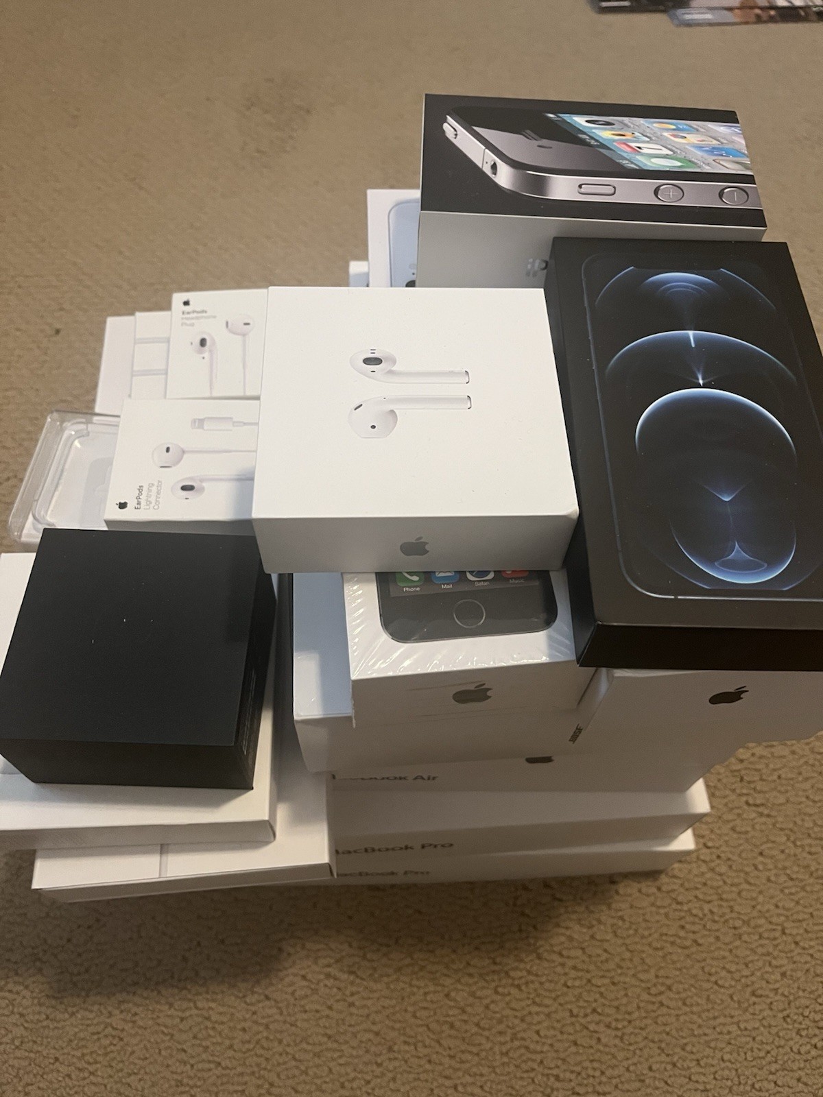Apple Bose Empty Retail Boxes Lot iPhone MacBook iPad AirPods QuietComfort