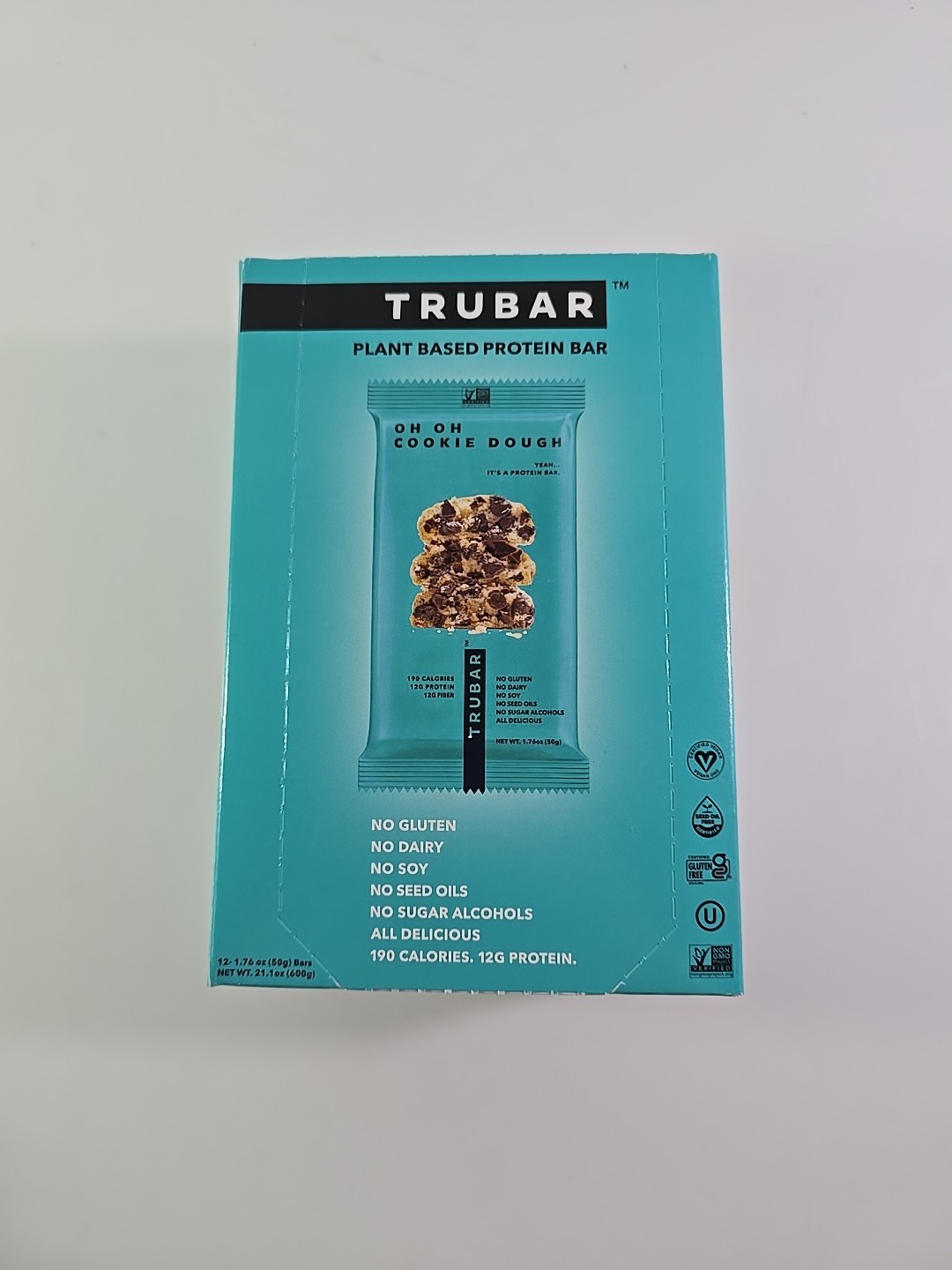 TRUBAR 12g Plant Based Protein Bars - Oh Oh Cookie Dough - 12ct