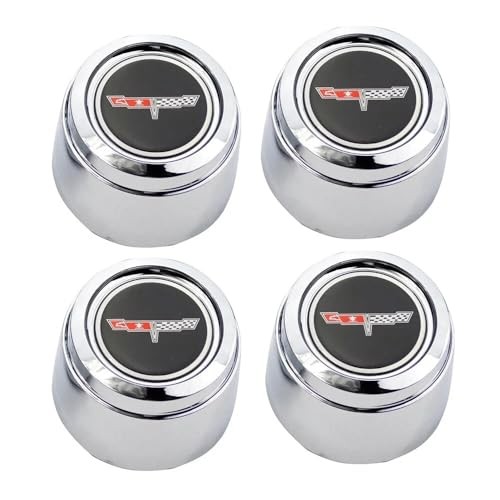 Aluminum Wheel Hub Center Center Cap Set Replacement for 1980-1981 Silver Black