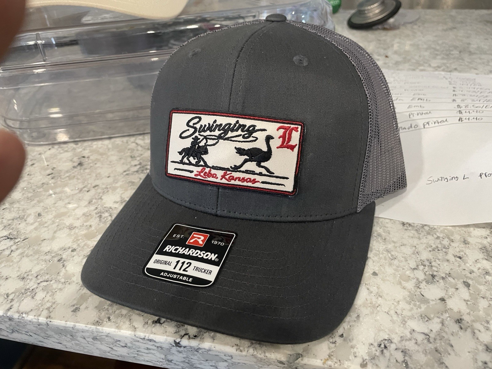 Ranch hat, trucker hat, Richardson 112 cowboy roping and ostrich, ostrich ranch