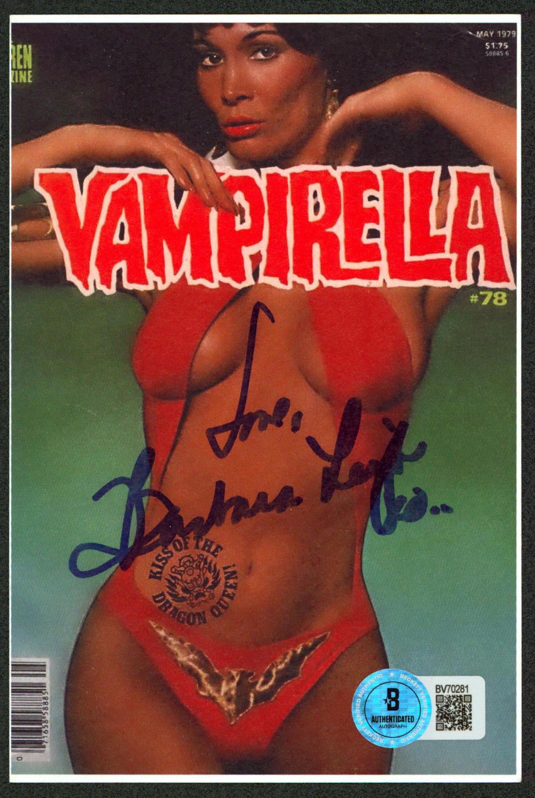 Barbara Leigh Vampirella "Love" Authentic 2x Signed 4x6 Photo BAS #BV70281
