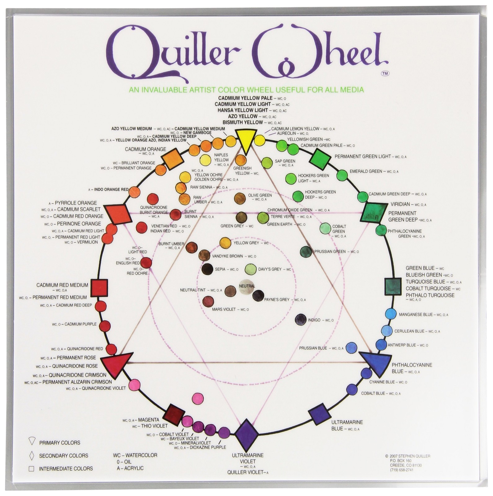 Jack Richeson Quiller Color Wheel 8.5x8.5 All Media Stephen Quiller Art Tool