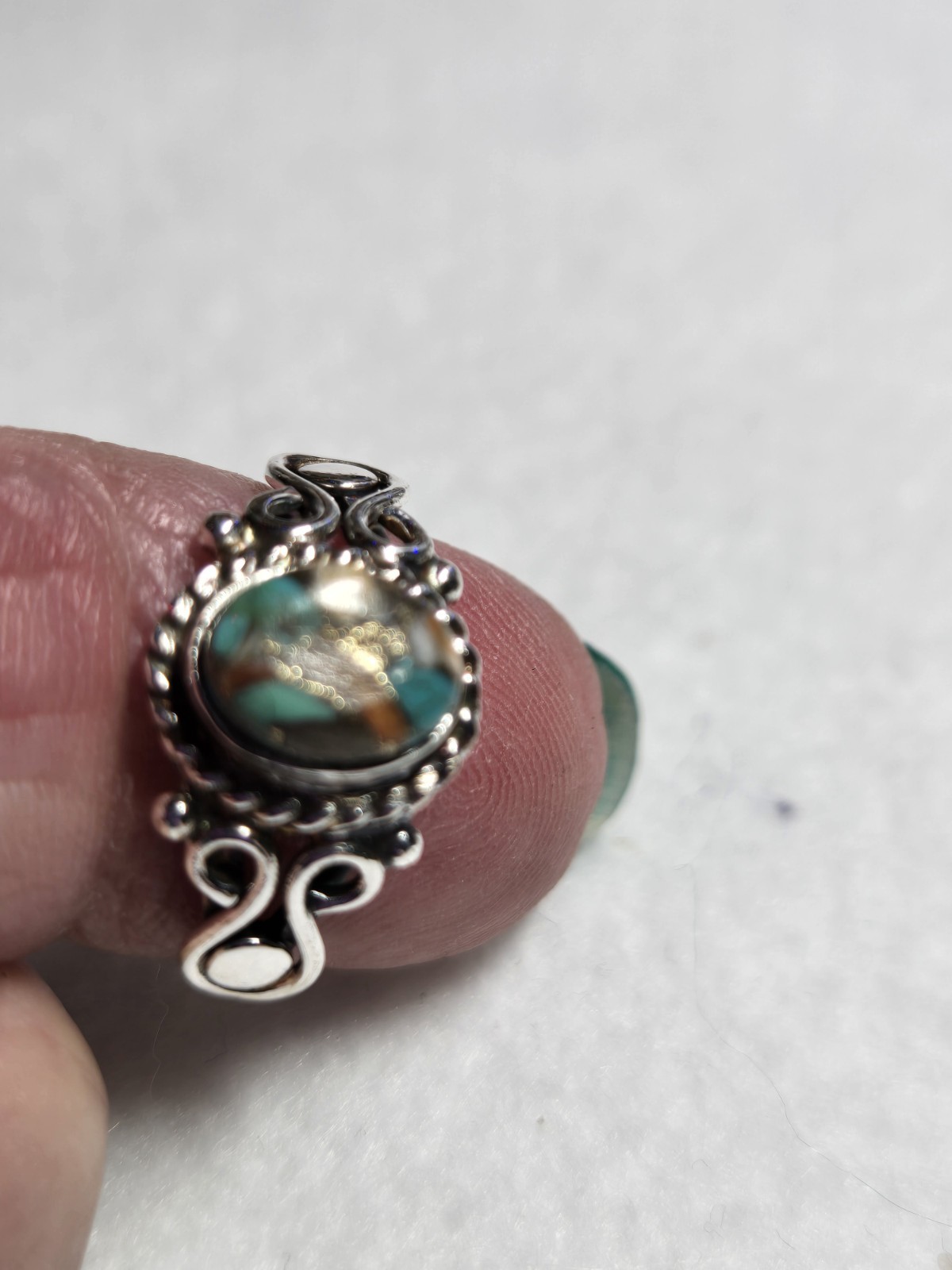 Sterling Silver Oyster Turquoise  Size 7.75