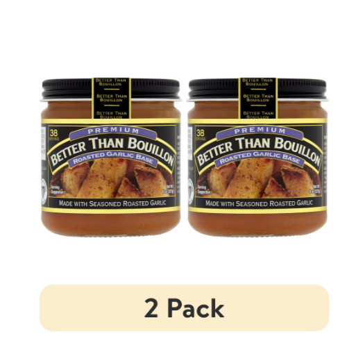 (2 pack) Better Than Bouillon Premium Roasted Garlic Base, Shelf-Stable, 8 oz Ja