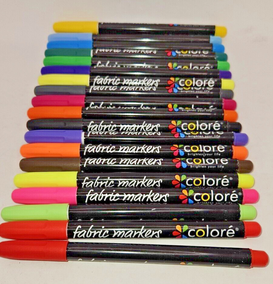 19 Fabric Markers Colore Premium Rich Pigment Fine Permanent clothing bags shoes
