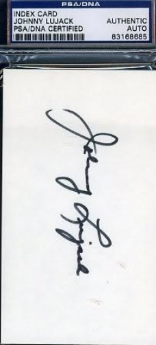 Johnny Lujack Psa/dna Signed Heisman 3x5 Autograph Authentic 