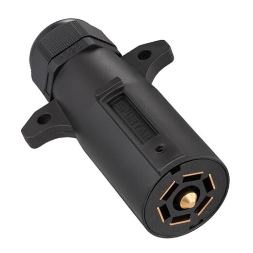  7 Pin Trailer Plug Waterproof, Round 7 Way Trailer Plug New Upgraded, 